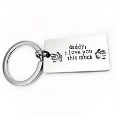 Daddy I Love You This Much Keychain Fathers Necklace