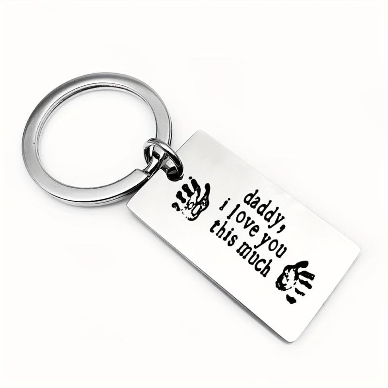 Daddy I Love You This Much Keychain Fathers Necklace