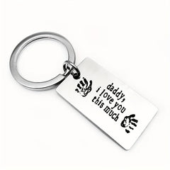 Daddy I Love You This Much Keychain Fathers Necklace