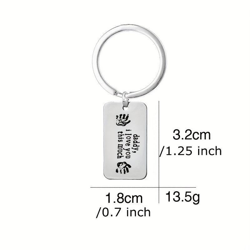 Daddy I Love You This Much Keychain Fathers Necklace