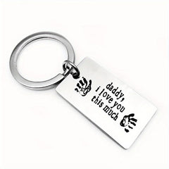 Daddy I Love You This Much Keychain Fathers Necklace