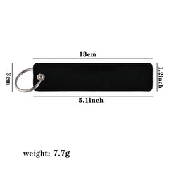Embroidered Keys Tag Jet Tag Keychains For Men