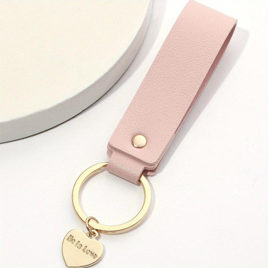 PU Leather Keychain For Men - Love Peach Heart Keychain For Men