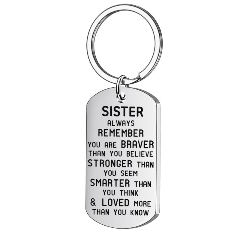 Inspirational Stainless Steel Keychain Gift For Siblings