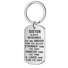 Inspirational Stainless Steel Keychain Gift For Siblings