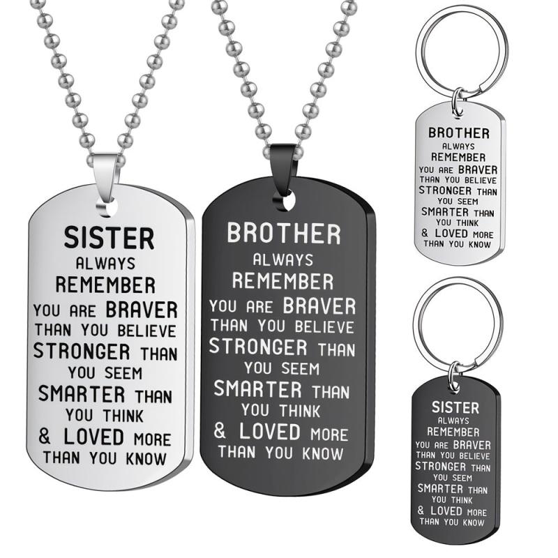Inspirational Stainless Steel Keychain Gift For Siblings