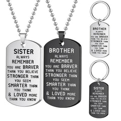 Inspirational Stainless Steel Keychain Gift For Siblings
