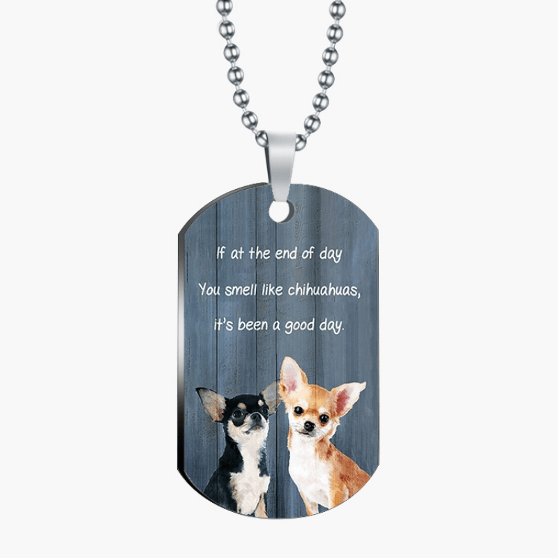 Military IF AT THE END OF Chihuahua Lettering Necklace