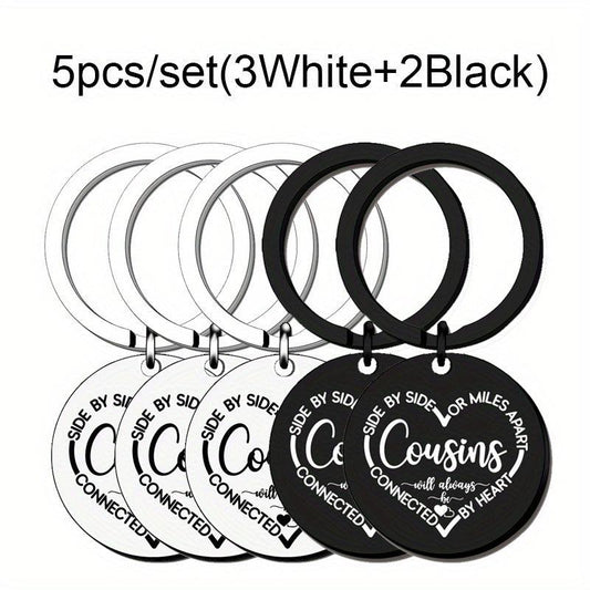 Cousins Gift Keychain We Are Cousins Connected By the Heart Keyring
