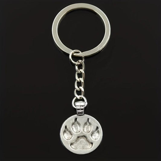 Silver Bear Cat Dog Paw Keychain for Men Keys Car Key Ring Pendant
