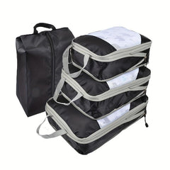 4Pcs Mesh Travel Packing Cubes Storage Bag Set Organizers For Clothes Shoes