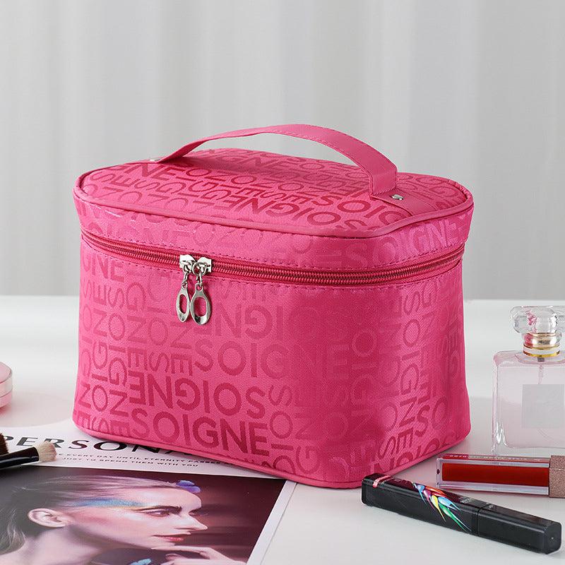 Letter Print Makeup Zipper Satchel Bag Toiletry Wash Bag