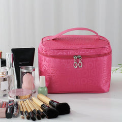 Letter Print Makeup Zipper Satchel Bag Toiletry Wash Bag