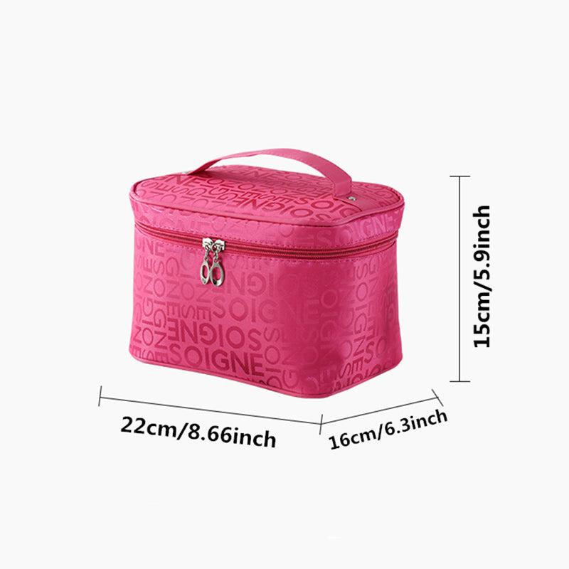 Letter Print Makeup Zipper Satchel Bag Toiletry Wash Bag