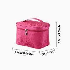 Letter Print Makeup Zipper Satchel Bag Toiletry Wash Bag