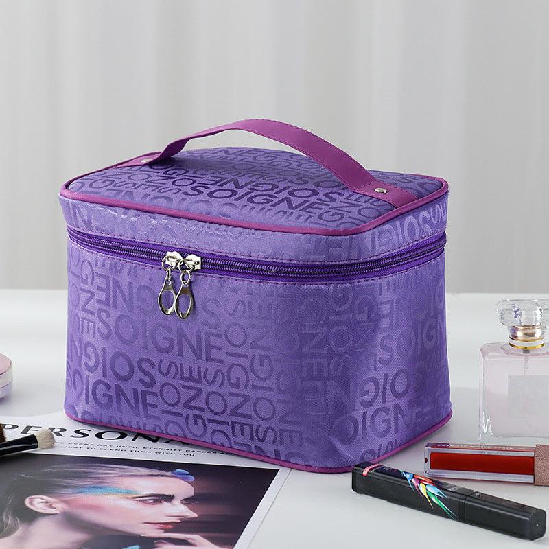 Letter Print Makeup Zipper Satchel Bag Toiletry Wash Bag