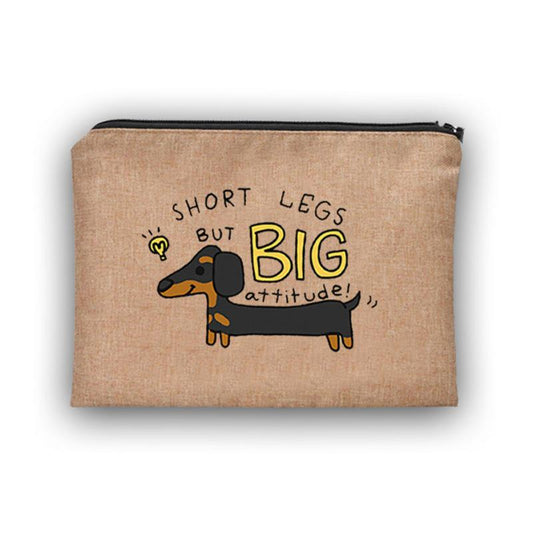 Cartoon Dog Pattern Portable Cosmetic Bag Travel Makeup Bag with Zipper