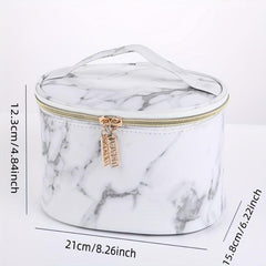 Marble Print Large Capacity Cosmetic Bag Waterproof Travel Storage Bag