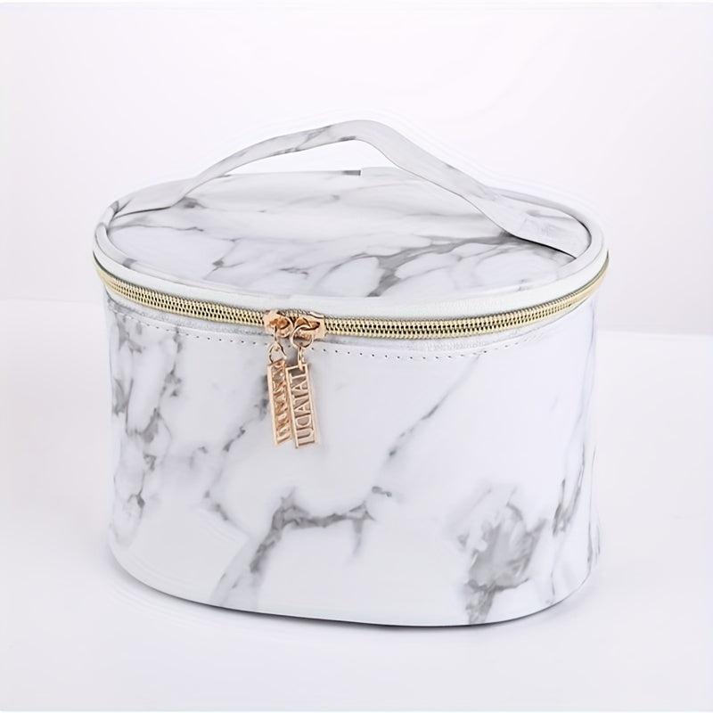 Marble Print Large Capacity Cosmetic Bag Waterproof Travel Storage Bag
