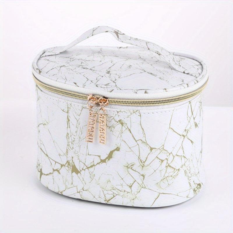 Marble Print Large Capacity Cosmetic Bag Waterproof Travel Storage Bag