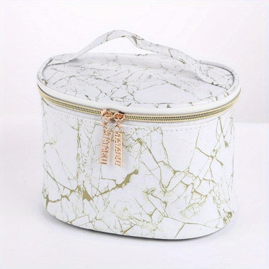 Marble Print Large Capacity Cosmetic Bag Waterproof Travel Storage Bag