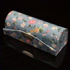 Mini Floral Print Lipstick Case with Mirror Lightweight Jewelry Case