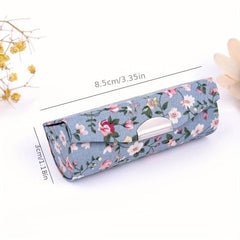 Mini Floral Print Lipstick Case with Mirror Lightweight Jewelry Case