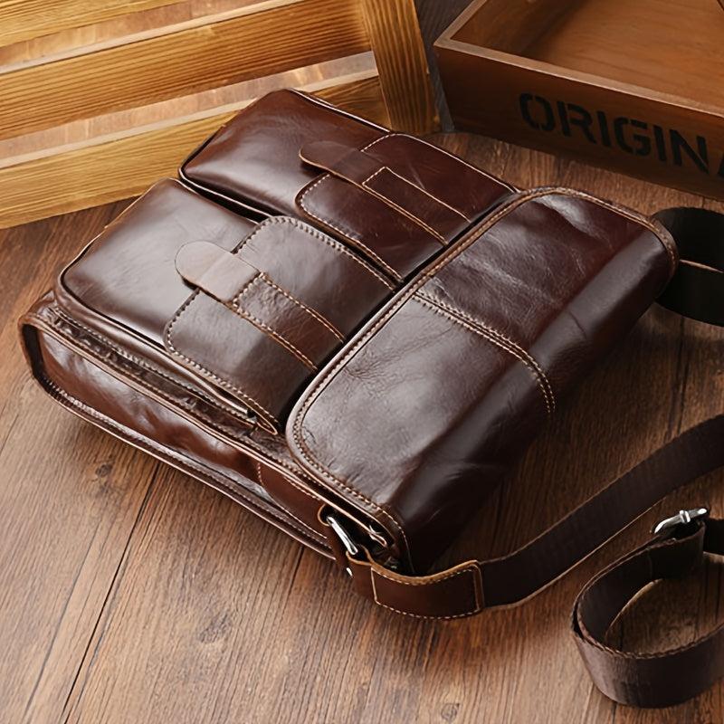 Men's Leather Business Casual Shoulder Bag