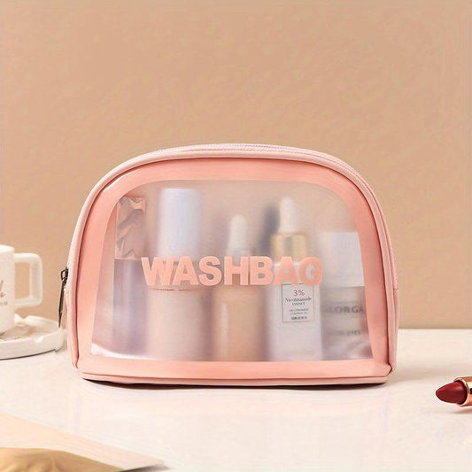 Letter Print Makeup Pouch Zipper Cosmetic Bag Lightweight Toiletry Wash Bag