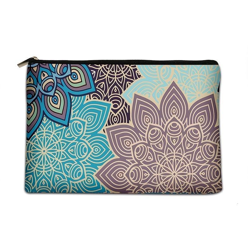 Vintage Pattern Portable Cosmetic Bag Makeup Organizer Zipper Makeup Clutch Pouc