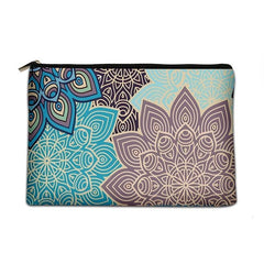 Vintage Pattern Portable Cosmetic Bag Makeup Organizer Zipper Makeup Clutch Pouc
