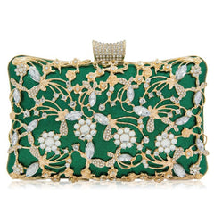 Rhinestone Hand Box Bag Clutch Evening Purse Chain Square Bag