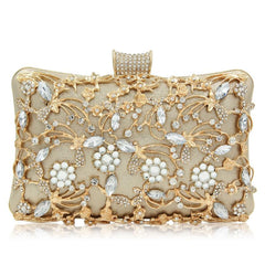 Rhinestone Hand Box Bag Clutch Evening Purse Chain Square Bag