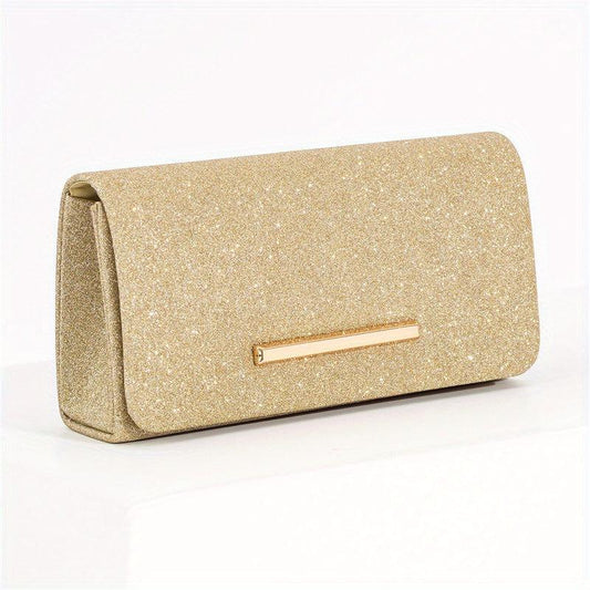 Metal Chain Envelop Clutch Bag Folding Purse Women's Evening Bag