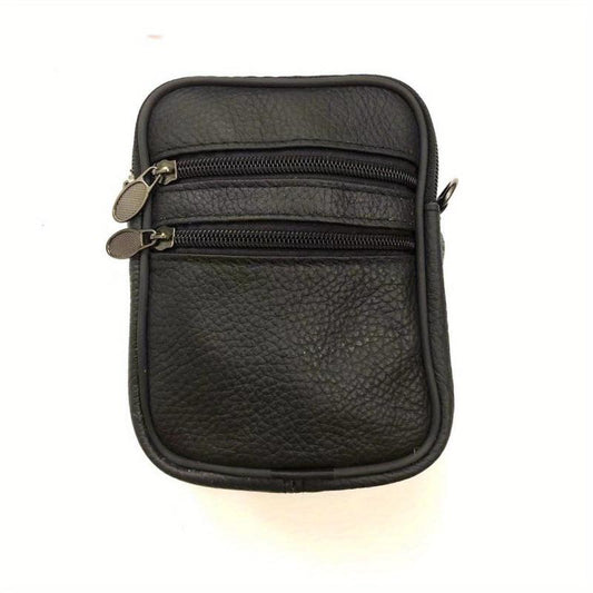 Men's Leather Shoulder Bag Small Vertical Satchel Waist Bag