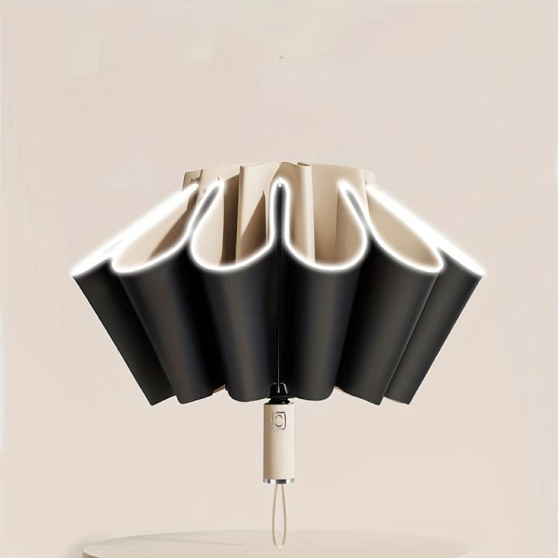 Windproof Travel Umbrella Night Reflective Strip 99 Sun Protection