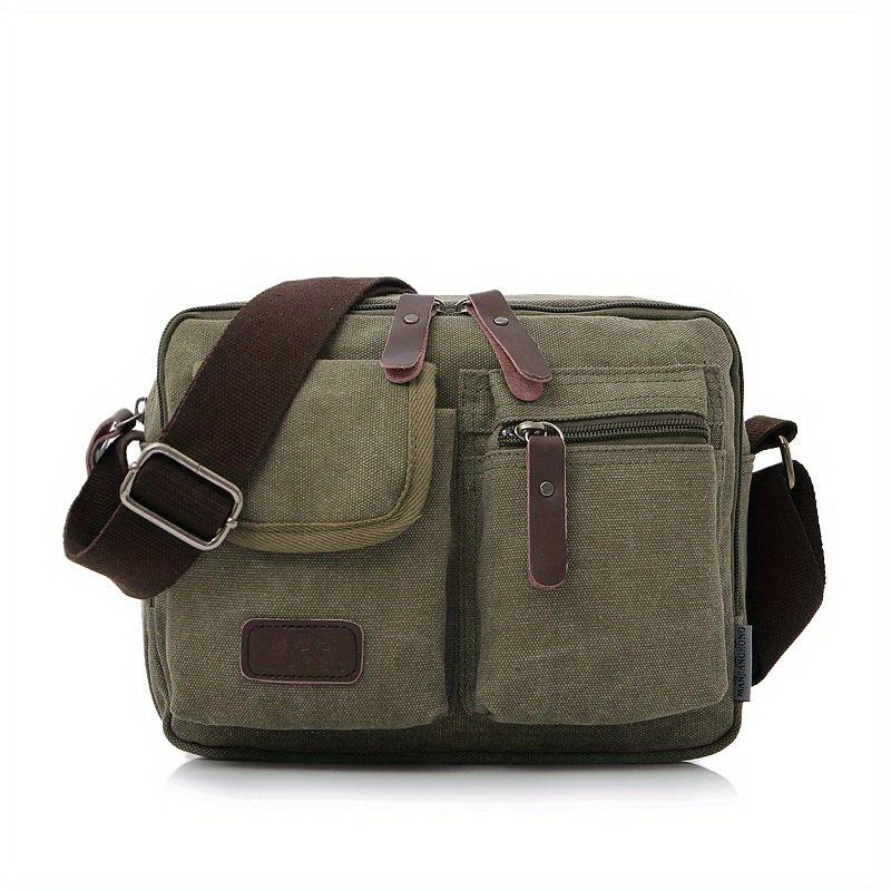 Men's Canvas Messenger Bag Large Capacity Shoulder Bag