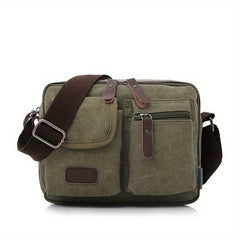 Men's Canvas Messenger Bag Large Capacity Shoulder Bag