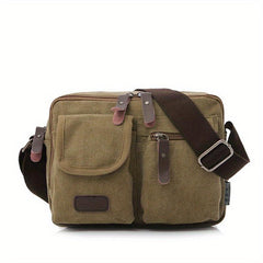 Men's Canvas Messenger Bag Large Capacity Shoulder Bag