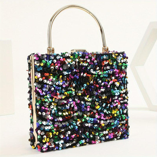 Colorful Sequins Clutch Purse Glitter Handbag for Wedding Party