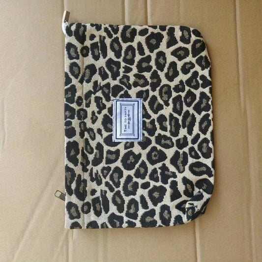 Vintage Zipper Cosmetic Clutch Bag Canvas Makeup Bag