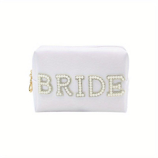 Letter Pattern Makeup Bag Zipper Clutch Cosmetic Travel Toiletry Wash Bag