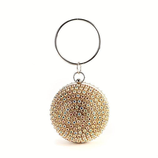 Colorful Rhinestone Clutch Purse Mini Round Formal Clutch