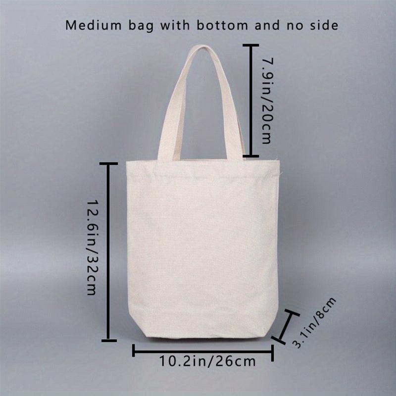 Minimalist Solid Canvas Bag Lightweight Versatile Storage Handbag Shopper Bag