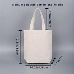 Minimalist Solid Canvas Bag Lightweight Versatile Storage Handbag Shopper Bag