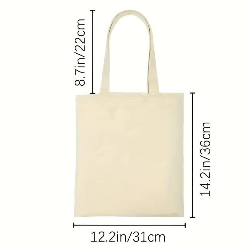 Minimalist Solid Canvas Bag Lightweight Versatile Storage Handbag Shopper Bag