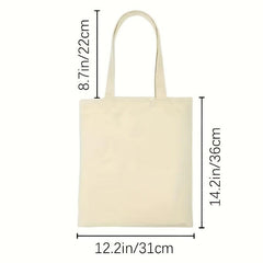 Minimalist Solid Canvas Bag Lightweight Versatile Storage Handbag Shopper Bag