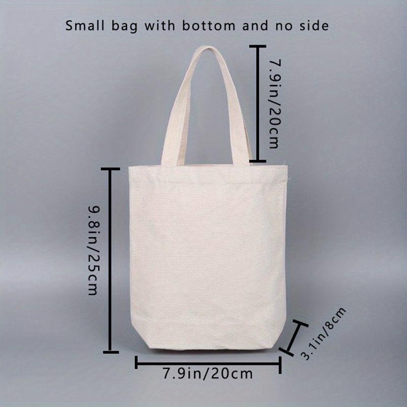Minimalist Solid Canvas Bag Lightweight Versatile Storage Handbag Shopper Bag
