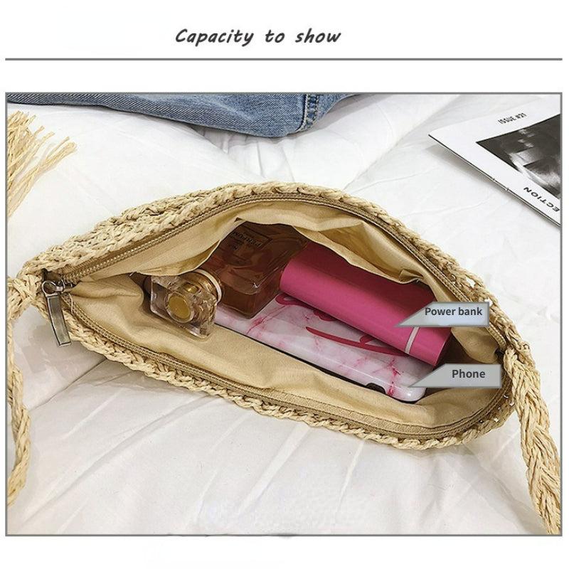 Straw Beach Handbag Woven Purse Women's Daily Versatile Beach Essentials