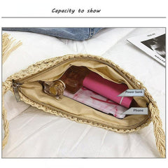 Straw Beach Handbag Woven Purse Women's Daily Versatile Beach Essentials